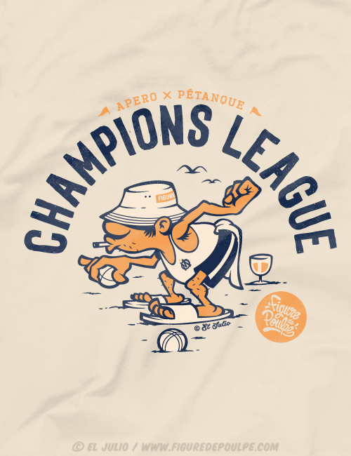 Champions League Tshirt Sable Figure De Poulpe Marseille