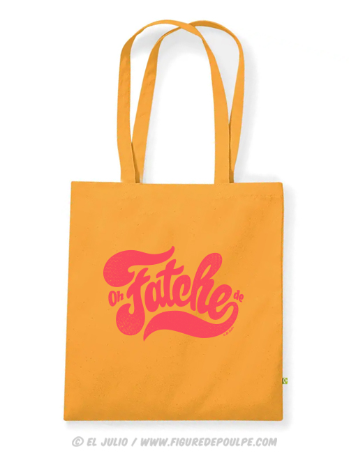 fatche-sacshopping-jaune-orangé-serigraphie-marseille-marseillais-humour-illustration-eljulio