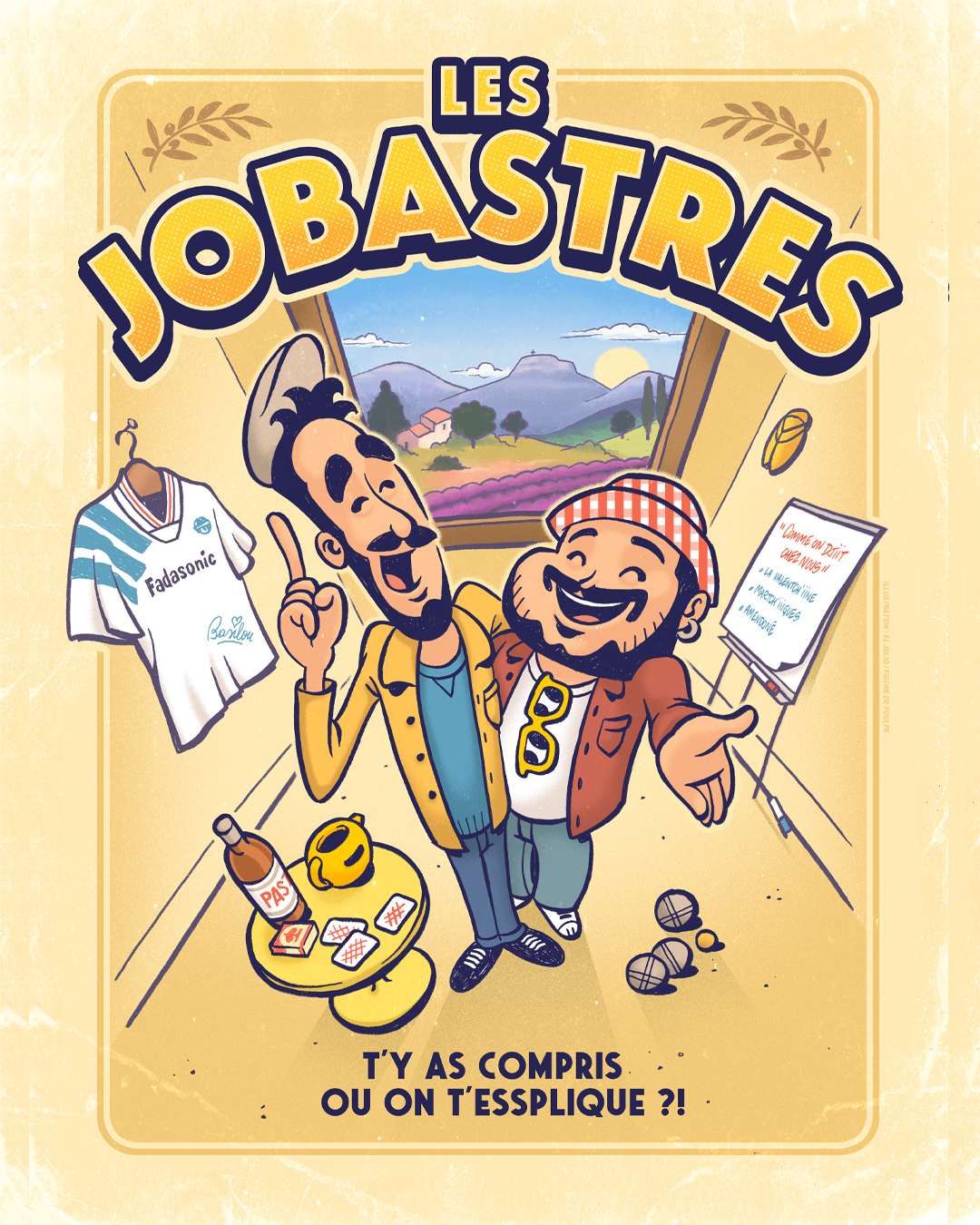 Les Jobastres-affiche-El Julio-Studio graphique-Figure de poulpe- illustrateur, graphiste et directeur artistique indépendant établi à Marseille.
