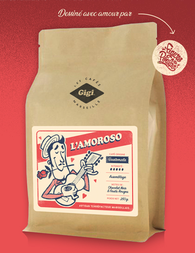 lescafésgigi-illustration-packaging--El Julio-Studio graphique-Figure de poulpe- illustrateur, graphiste et directeur artistique indépendant établi à Marseille.